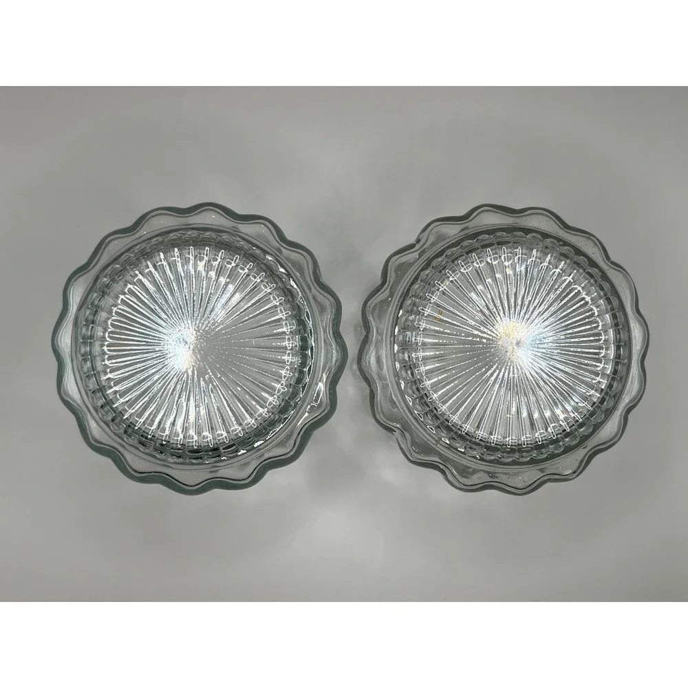 Ribbed Clear Glass Jelly Jar Shade Light Cover Starburst 5